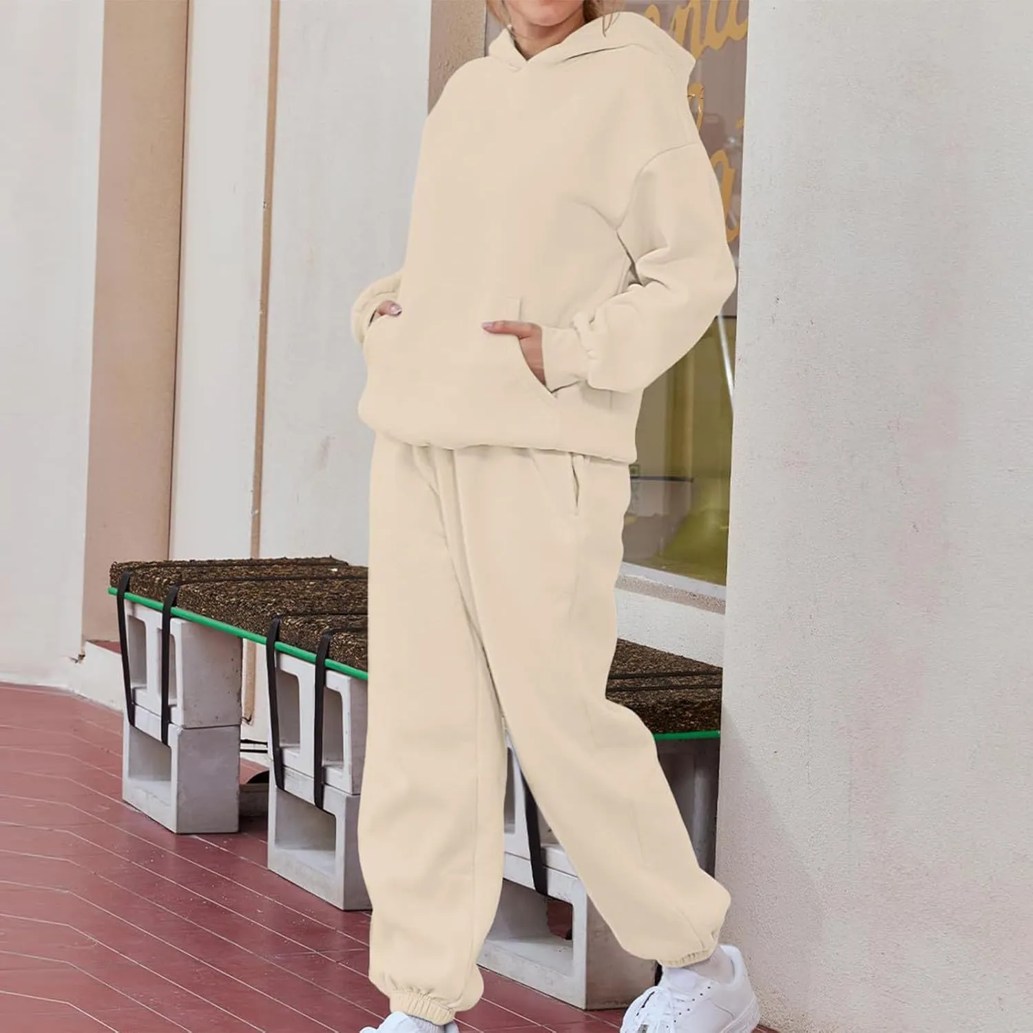2 Piece Set Oversized With Pockets Hoodie Loose Fit Trendy Sweatsuit Baggy Fashion Sweatsuit Casual Y2k Set