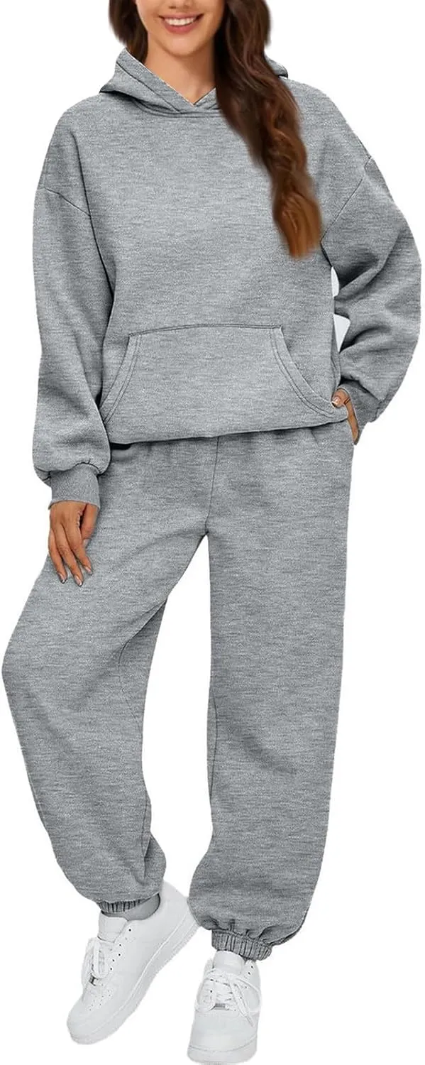 2 Piece Set Oversized With Pockets Hoodie Loose Fit Trendy Sweatsuit Baggy Fashion Sweatsuit Casual Y2k Set
