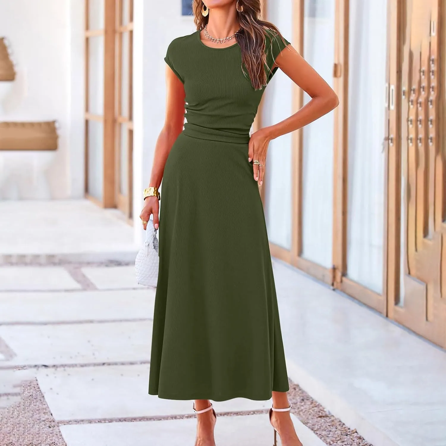 2 Piece Skirt Sets For Women Summer 2024 Sexy Elegant High Waisted Long Flowy Skirt Outfits Vacation Matching Set
