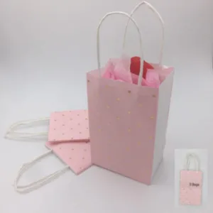 3 Pack Luxurious Pink Mini Kraft Bags