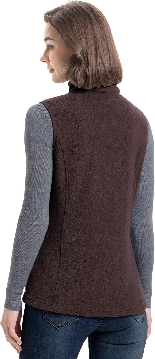 33,000ft Women's Fleece Vest, Lightweight Warm Polar Soft Vests Outerwear with Zip Up Pockets, Sleeveless Jacket for Winter