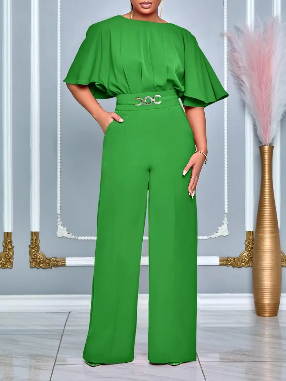 acelyn Elegant Jumpsuit for Women Dressy Sexy Plus Size Wide Leg Pant Suit One Piece Party Outfits