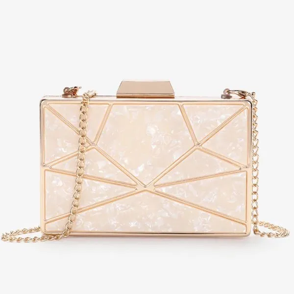 Acrylic Box Geometric  Evening Clutch