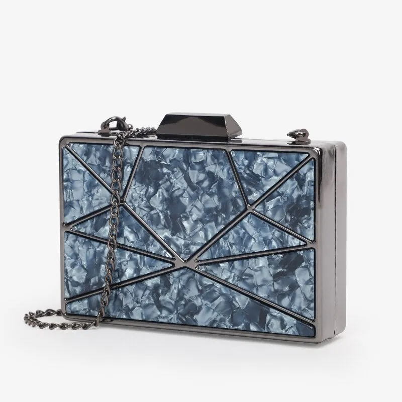 Acrylic Box Geometric  Evening Clutch