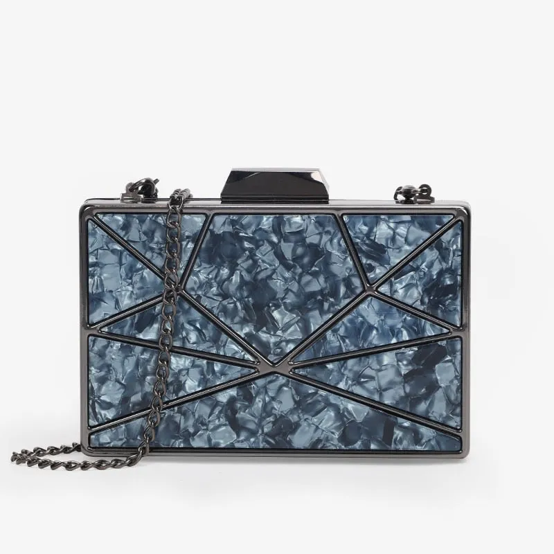 Acrylic Box Geometric  Evening Clutch