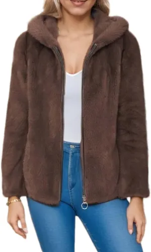 Akivide Women Winter Warm Fuzzy Fleece Sherpa Jacket Coat Oversized Fluffy Zip Up Hooded Sweatshirt Hoodie with Pockets