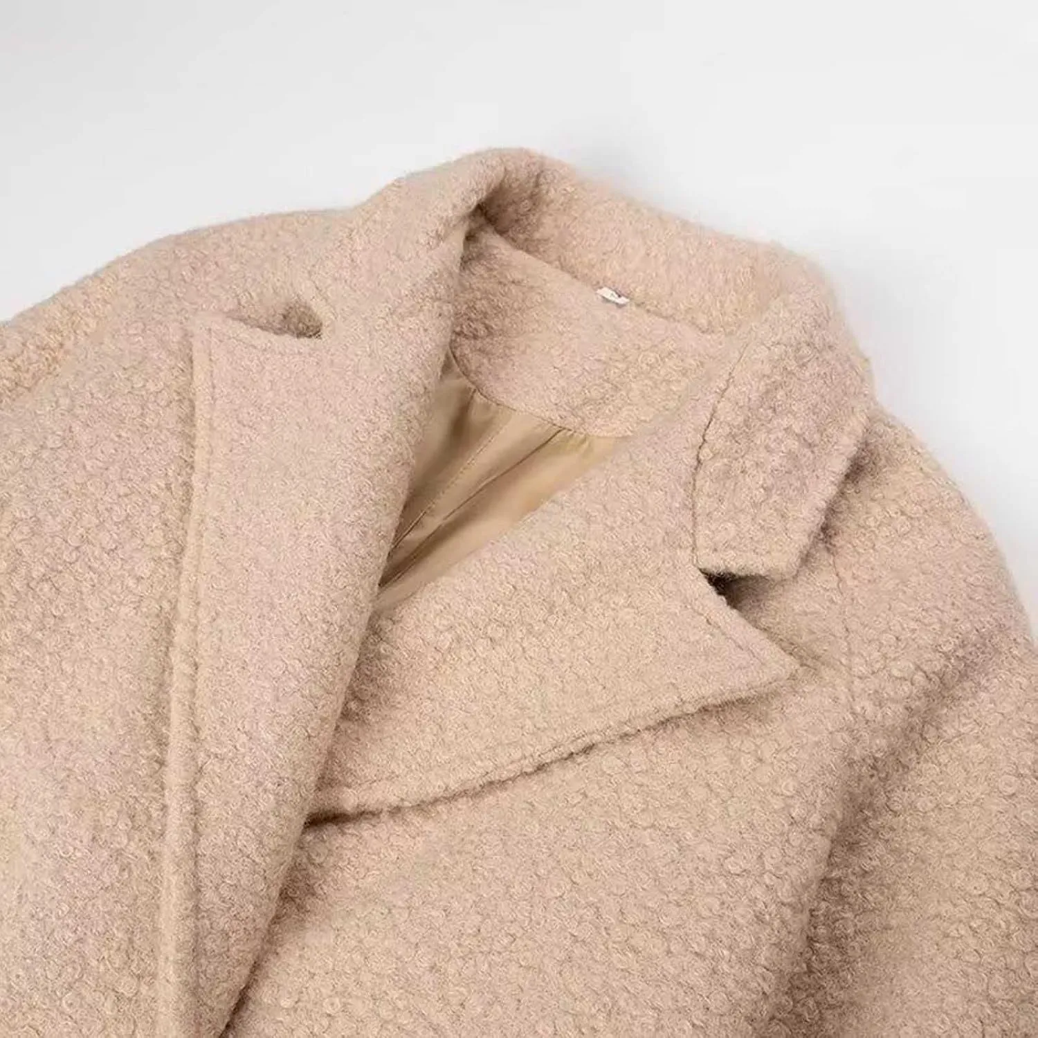 Akklian Women's Dress Coat Turndown Collar Belted Peacoat Trench Coats Trendy Wool Blend Jacket Overcoat Fall Winter 2024