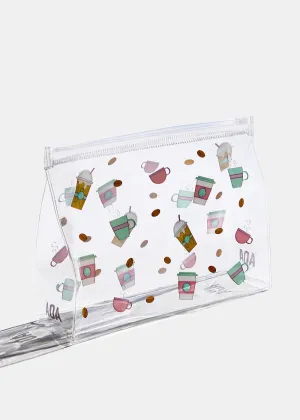 AOA Clear Makeup Pouch - Coffee