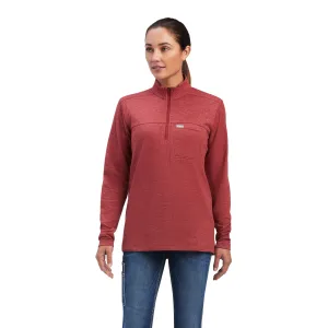 Ariat® Ladies Rebar Foundation 1/4 Zip Rosewood Shirt 10042118