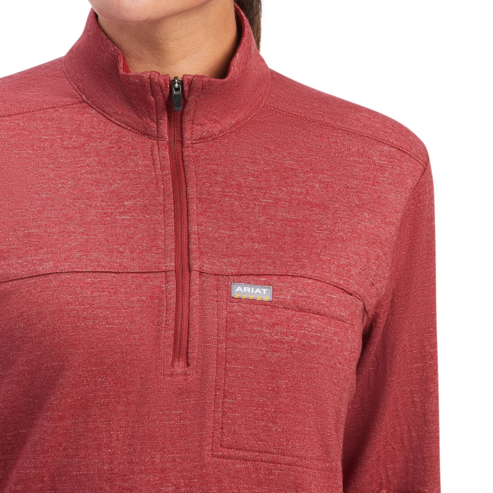 Ariat® Ladies Rebar Foundation 1/4 Zip Rosewood Shirt 10042118