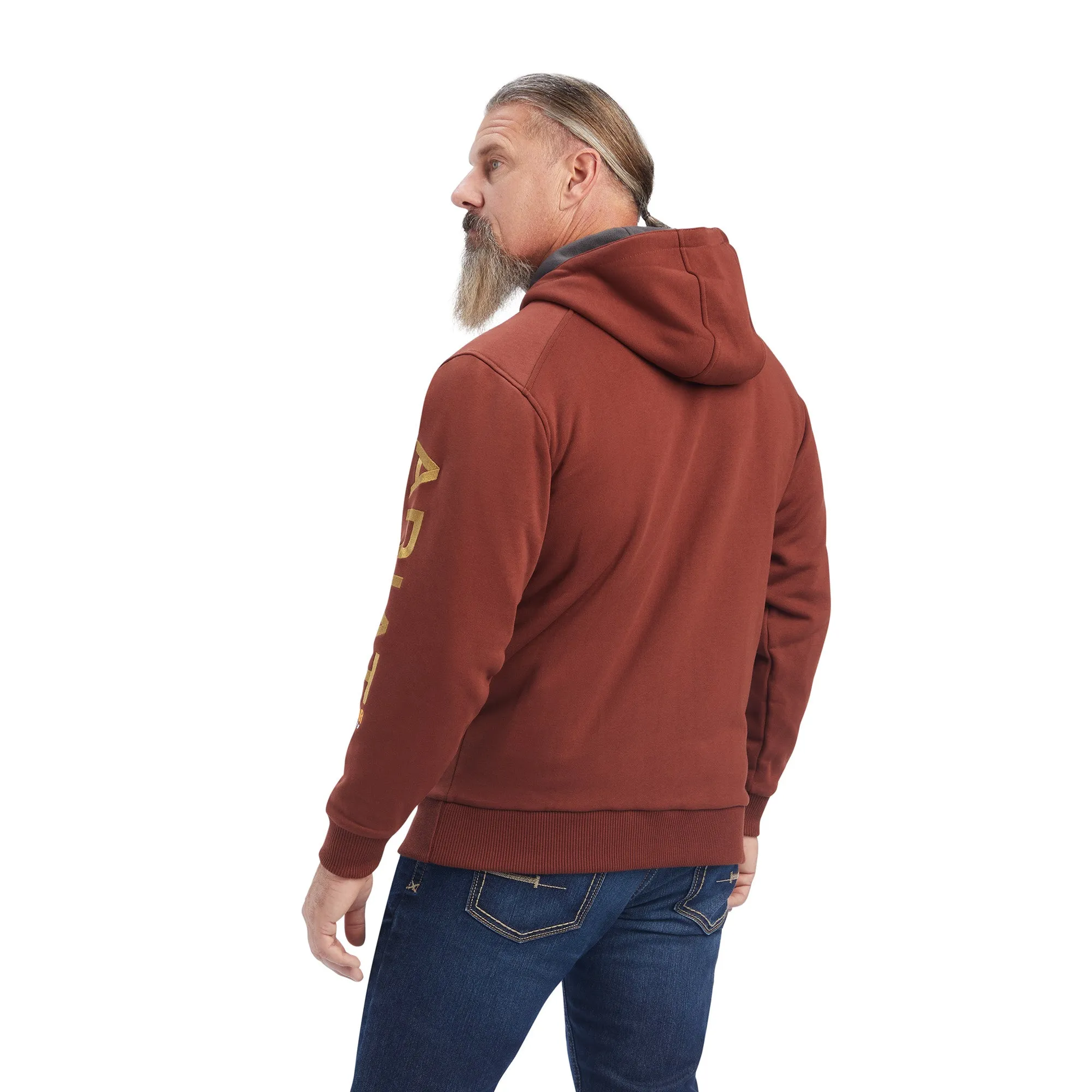 Ariat® Men's Rebar All Weather Cherry Mahogany Zip Hoodie 10041626