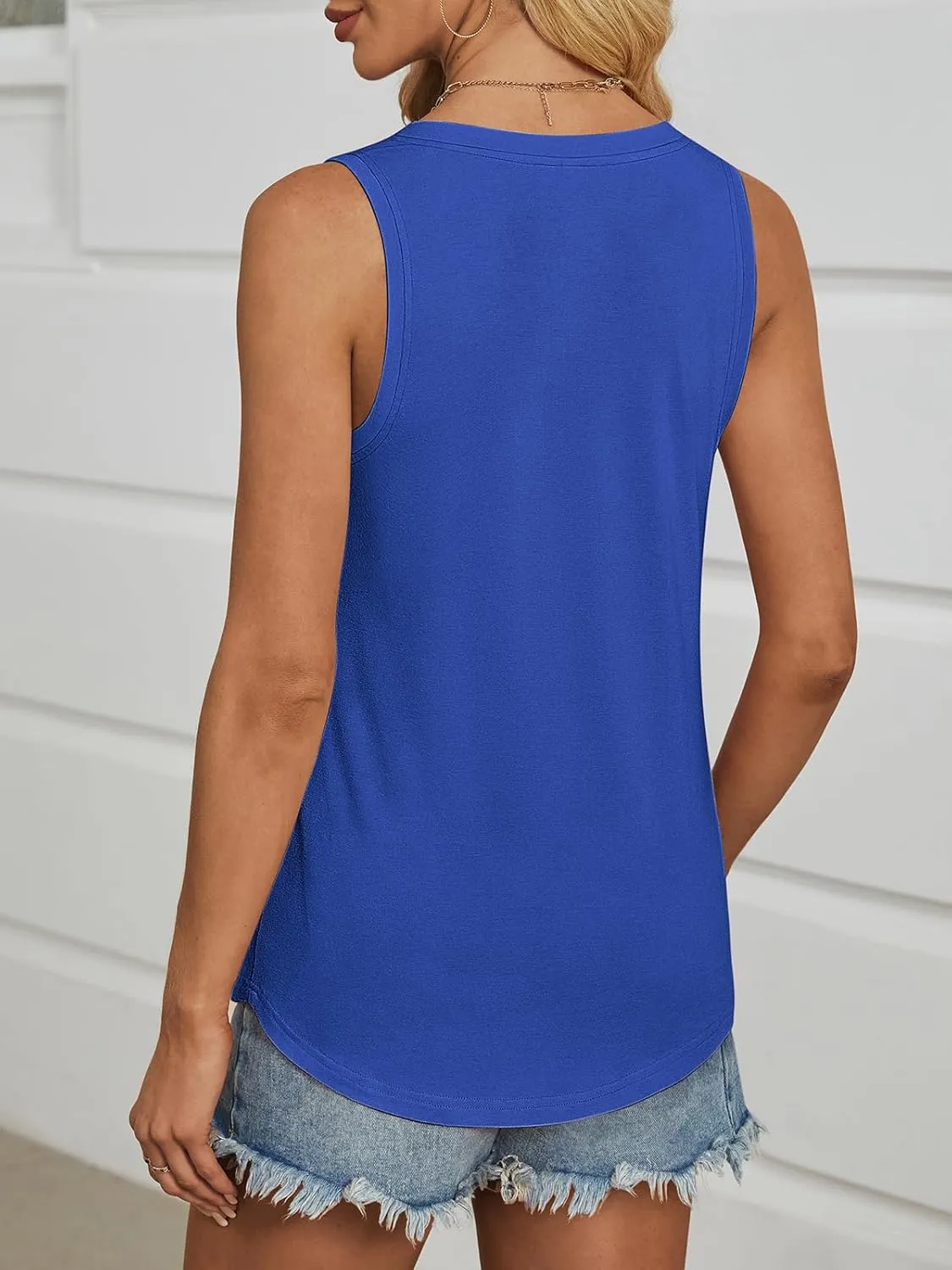 ATHMILE Womens Tank Tops Summer Deep V Neck Loose Fit Flowy Sleeveless Shirt 2025