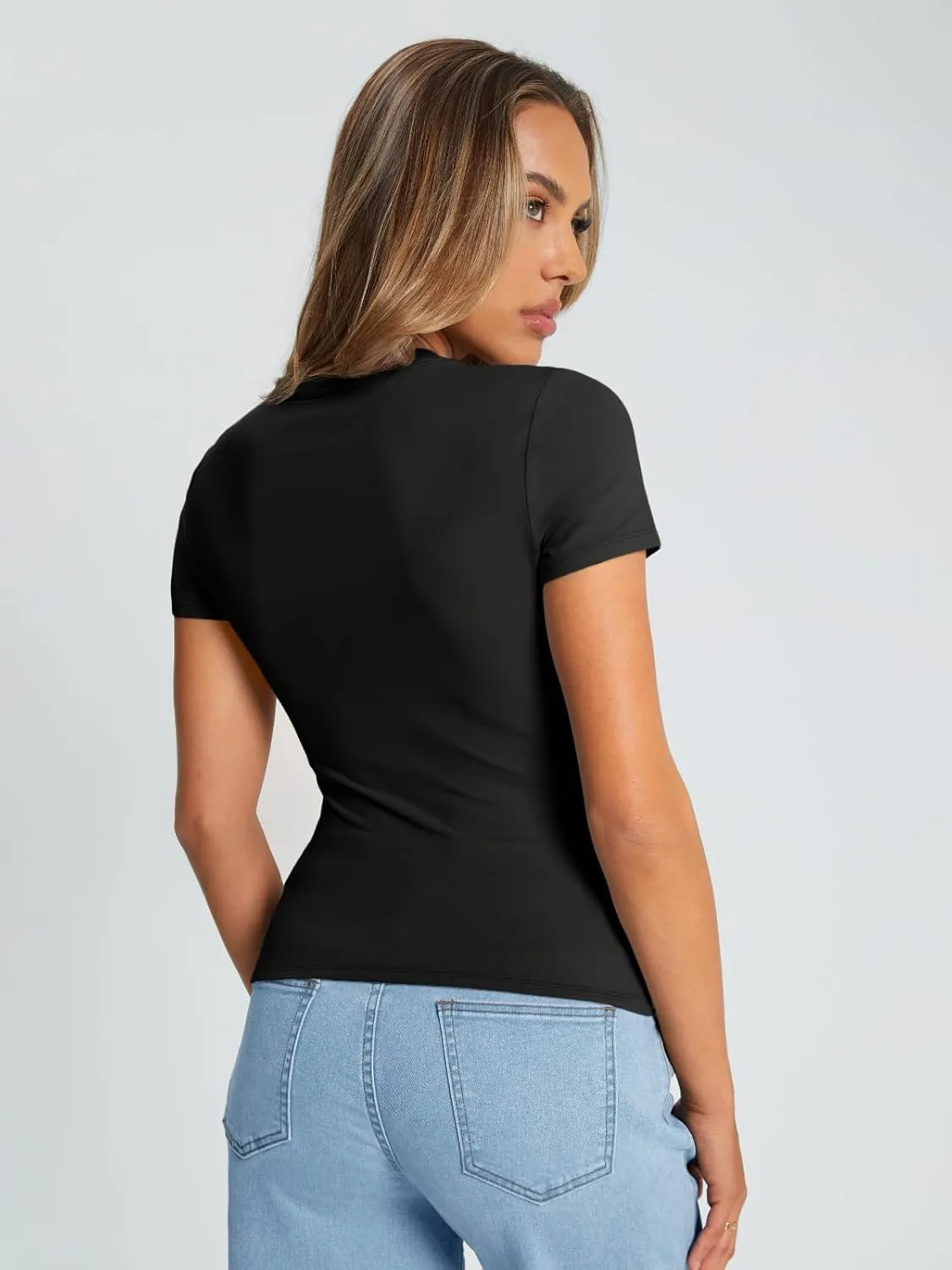 AUTOMET Womens Short Sleeve T Shirts Summer Crop Tops 2025 Going Out Basic Cute Tee Y2k Fitted Workout Clothes