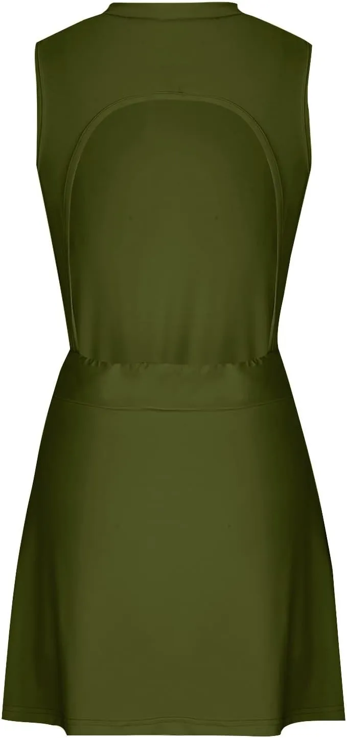 Backless Skirt Sets Women Outfits Summer Trendy Sweatshirt Tunic Sleeveless Romper Maxi Elastic Slim Casual Tennis