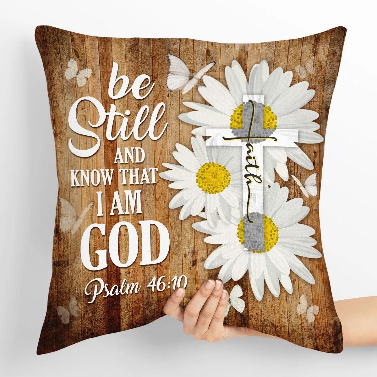 Bible Verse Pillow - Scripture Pillow - God Pillow - Special Throw Pillow - Be Still And Know That I Am God - Ciaocustom