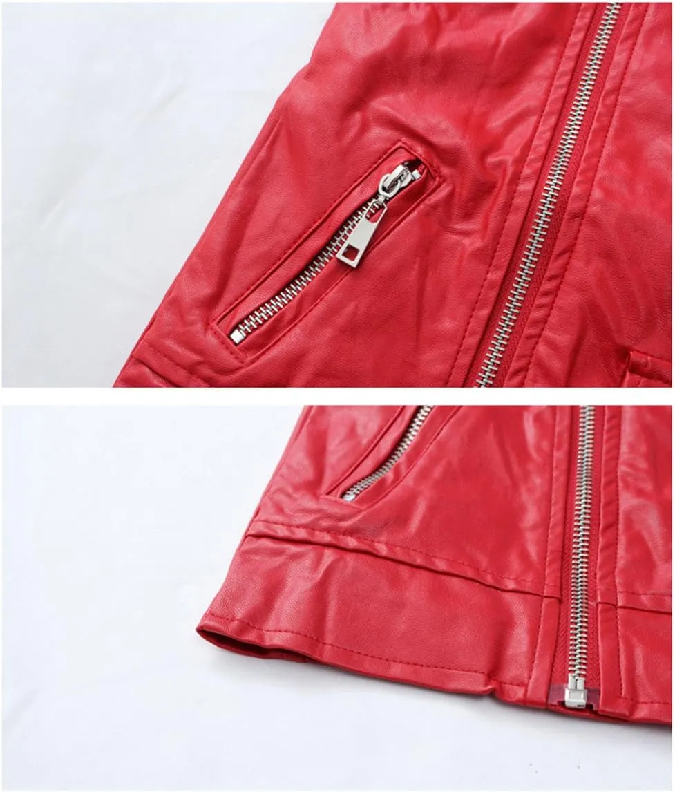 Boys Girls Faux leather Vest Jacket Kids Motorcycle Vests Joker Dress Coat 3-12Years