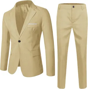 Boys Tuxedo Suit Slim Fit Formal Stylish Set 2 Pieces Outfits Blazer Jackets and Pants for Kids Prom Wedding Clothes