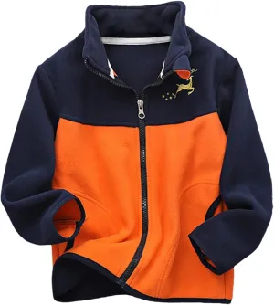 Boys Winter Jackets Coats Kids Boys Thick Cotton Padded Sports Jacket Sweatshirt Fleece Winter Coat (Navy, 8-9 Years)