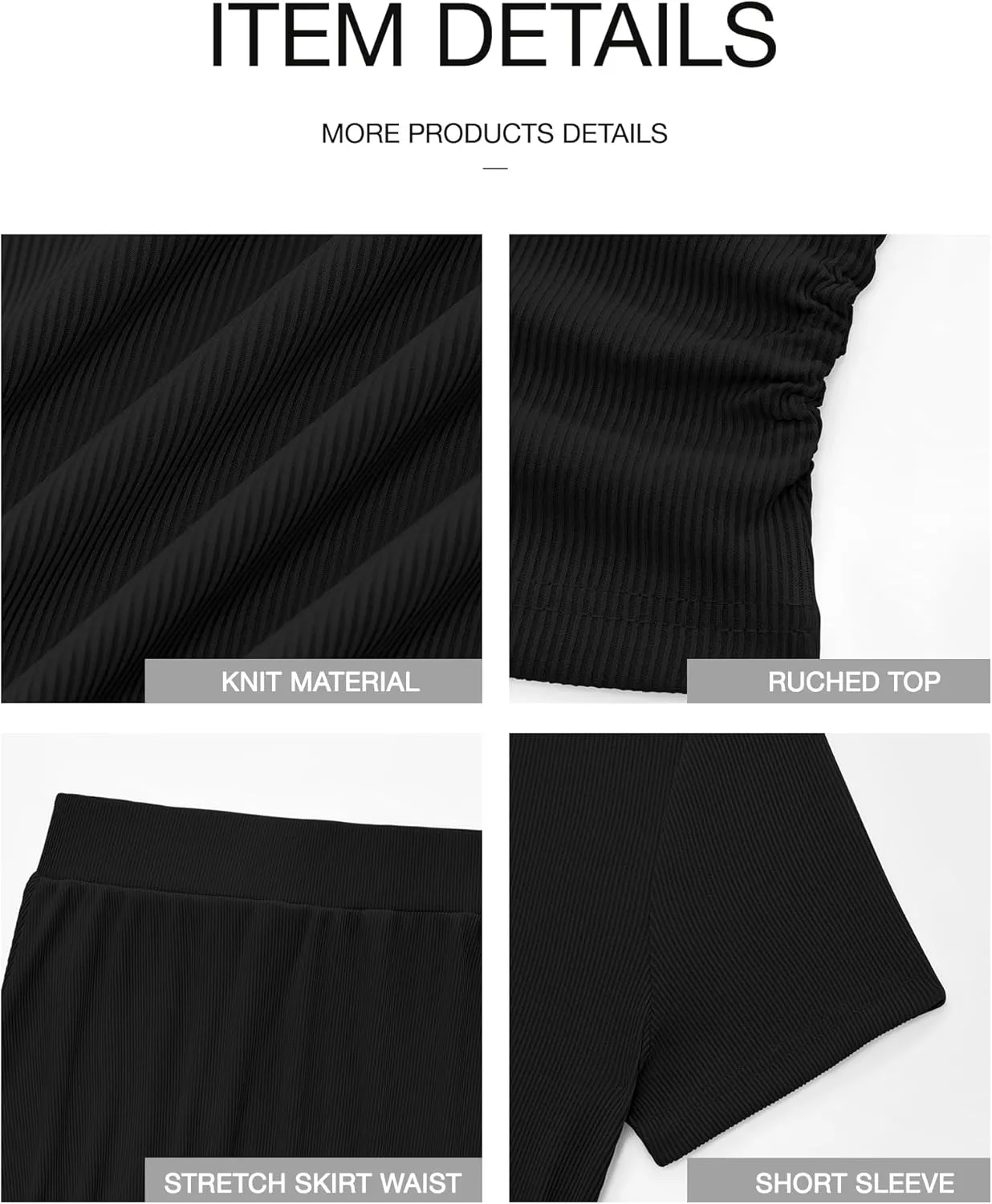 BTFBM 2025 Women's Summer 2 Piece Outfits Spring Crewneck Short Sleeve Ruched Bodycon Tops Flowy Knit Maxi Skirt Sets