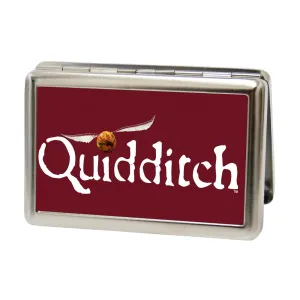 Business Card Holder - LARGE - QUIDDITCH Golden Snitch Ball FCG Burgundy White