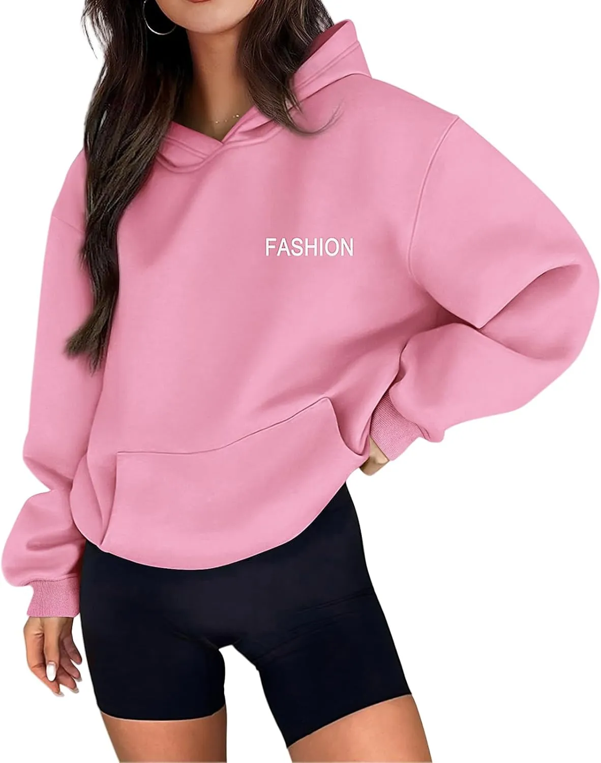 Canbebig Oversized Hoodies for Women Letter Printed Pullover Sweatshirts Long Sleeve Shirts with Pockets Fashion Clothes