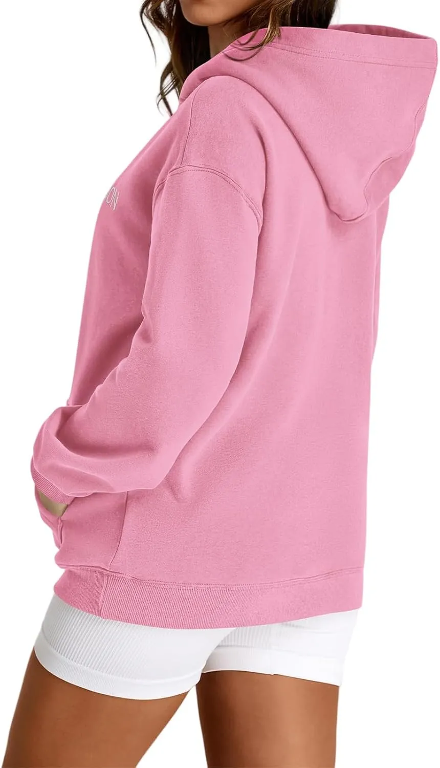 Canbebig Oversized Hoodies for Women Letter Printed Pullover Sweatshirts Long Sleeve Shirts with Pockets Fashion Clothes