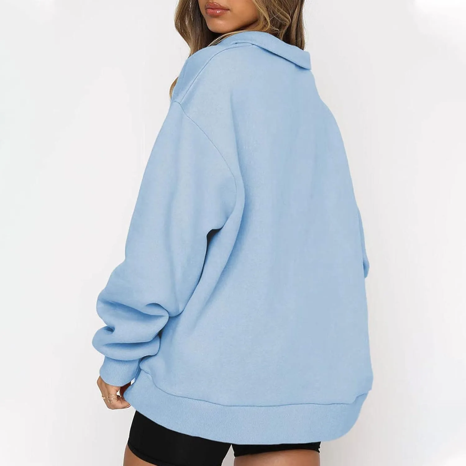 Ceboyel Women Half Zip Sweatshirt Oversized Long Sleeve Pullover Tops Trendy Hoodie Sweaters Teen Girls Fall Y2K Clothes 2023