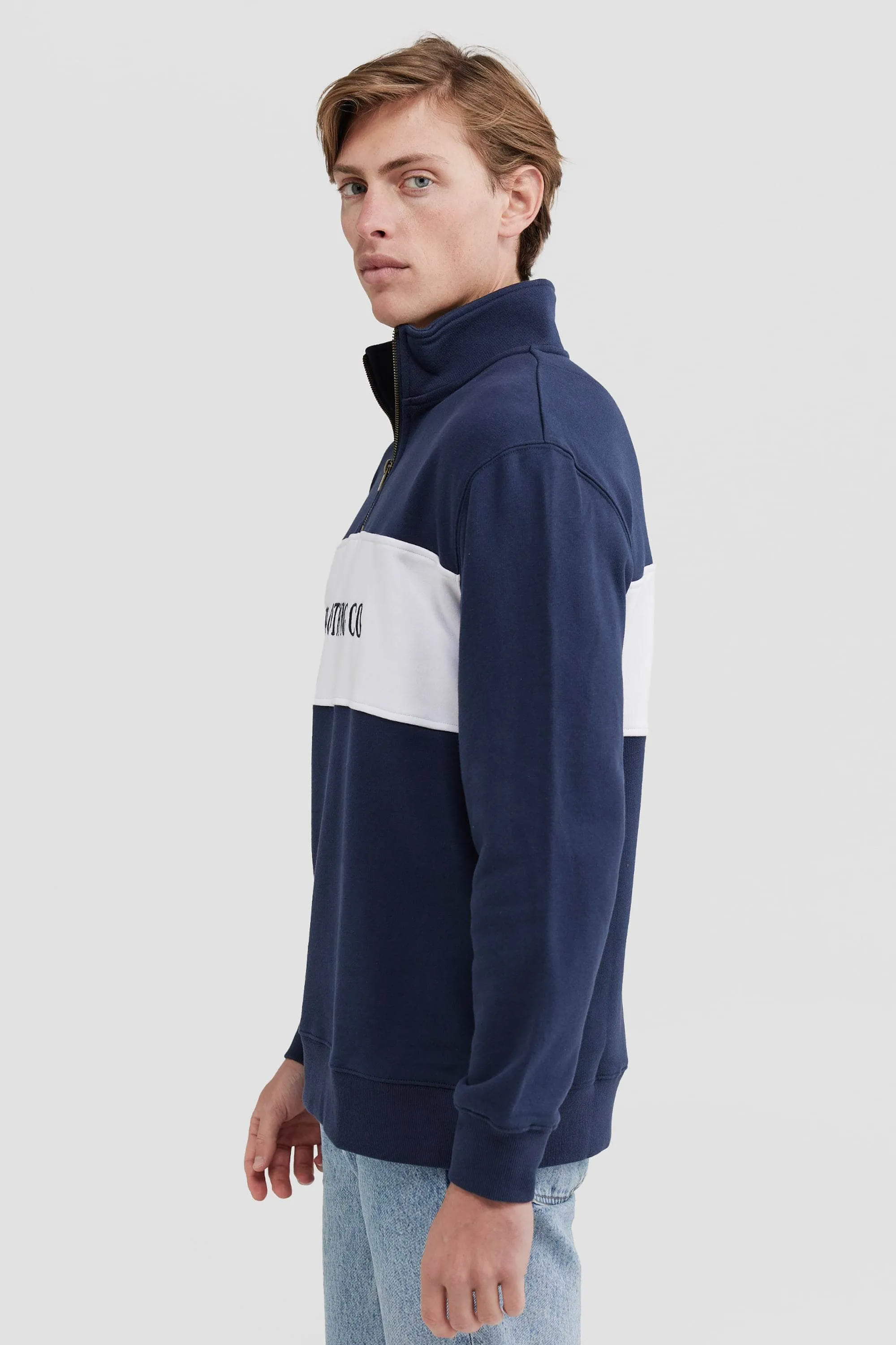 Classic Logo Quarter Zip Navy