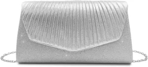 Clutch Purses for Women Shiny Glitter Women Handbags Designer Chain Shoulder Bag for Prom, Evening, and Banquet Events