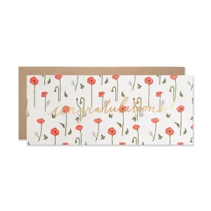Congratulations Red Poppies Card