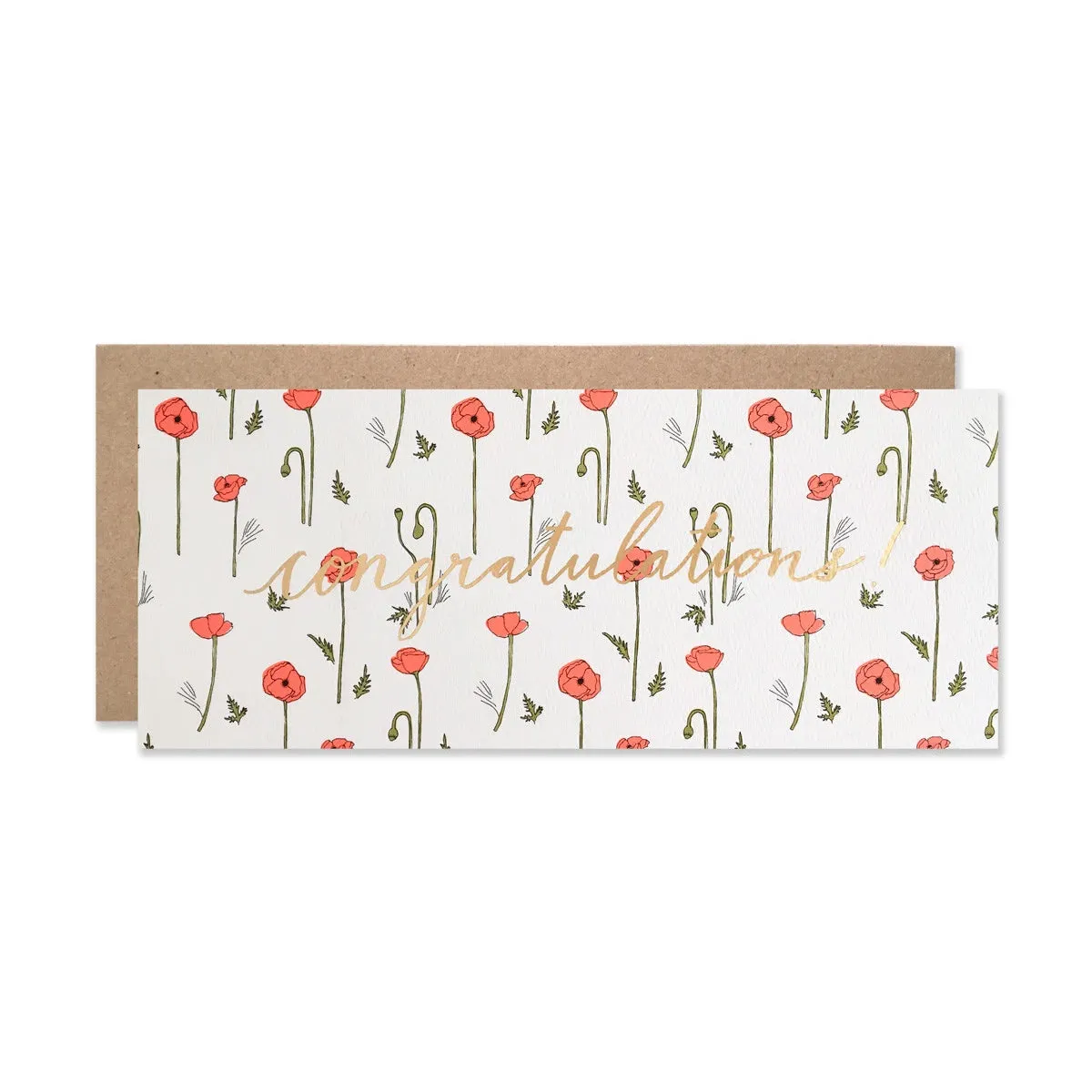 Congratulations Red Poppies Card