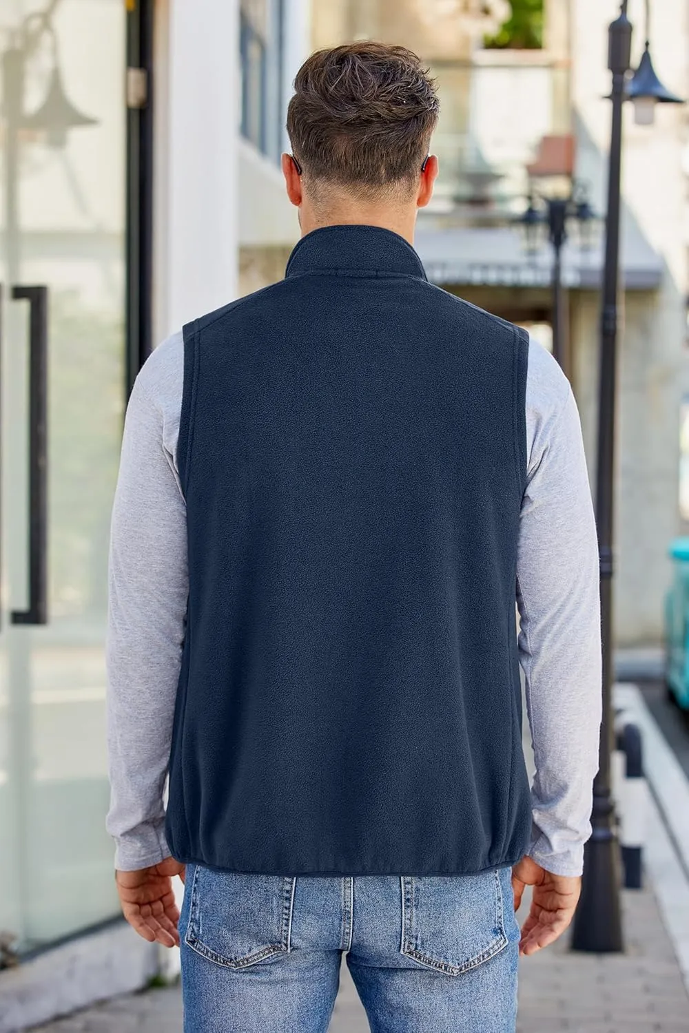 COOFANDY Men's Lightweight Fleece Vest Sleeveless Zip Up Warm Jacket Casual Outerwear Vests With Pockets