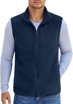 COOFANDY Men's Lightweight Fleece Vest Sleeveless Zip Up Warm Jacket Casual Outerwear Vests With Pockets