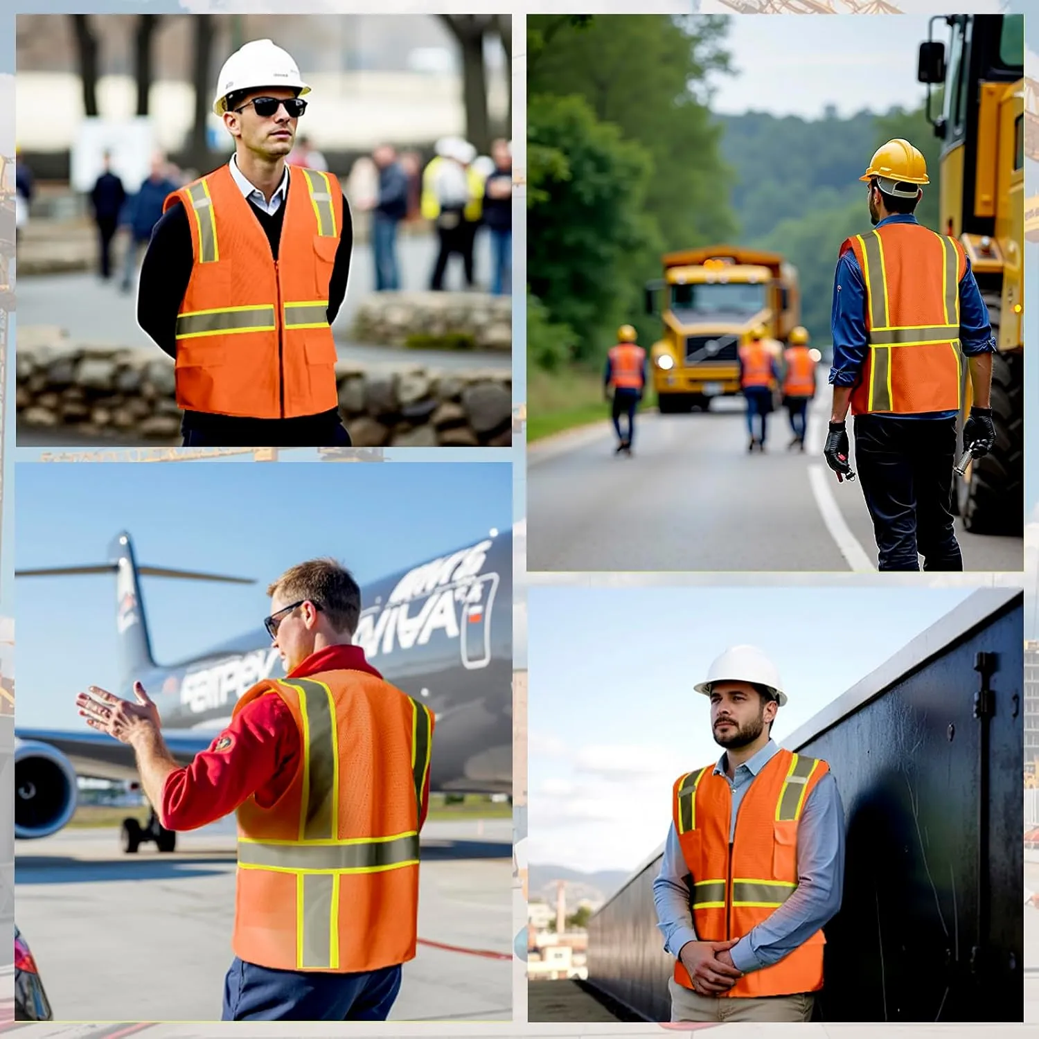 Custom Logo Safety Vest(S,M,L,XL,2XL,3XL,4XL) High Visibility Reflective Safety Vests Class 2
