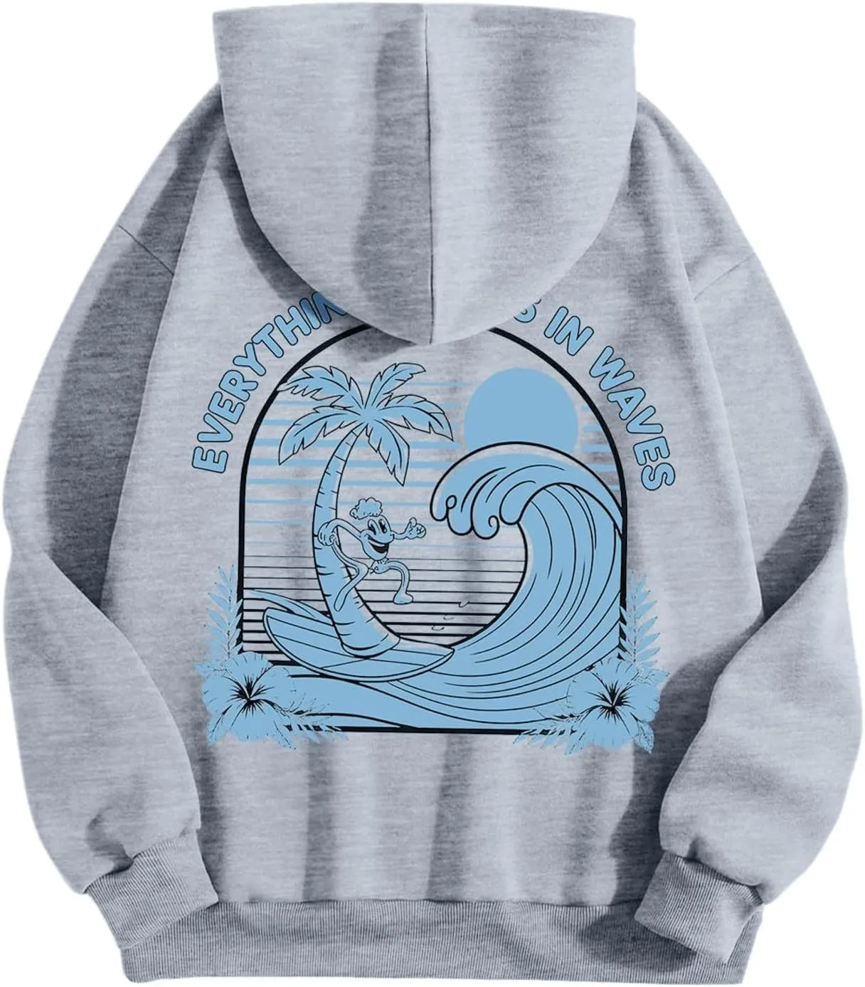 Cute 2 Piece Outfits Women, Teen Girls Preppy Puff Pullover Hoodies Pocket Drawstring Oversized Sweatpant Outfit Sets
