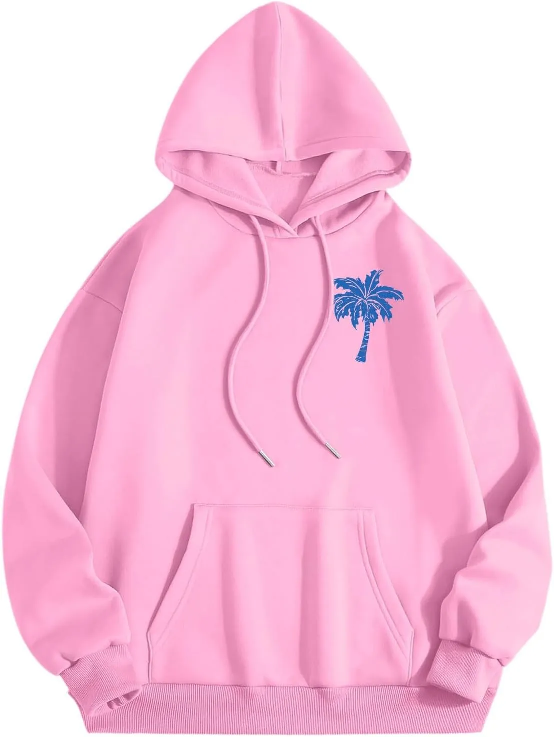 Cute 2 Piece Outfits Women, Teen Girls Preppy Puff Pullover Hoodies Pocket Drawstring Oversized Sweatpant Outfit Sets