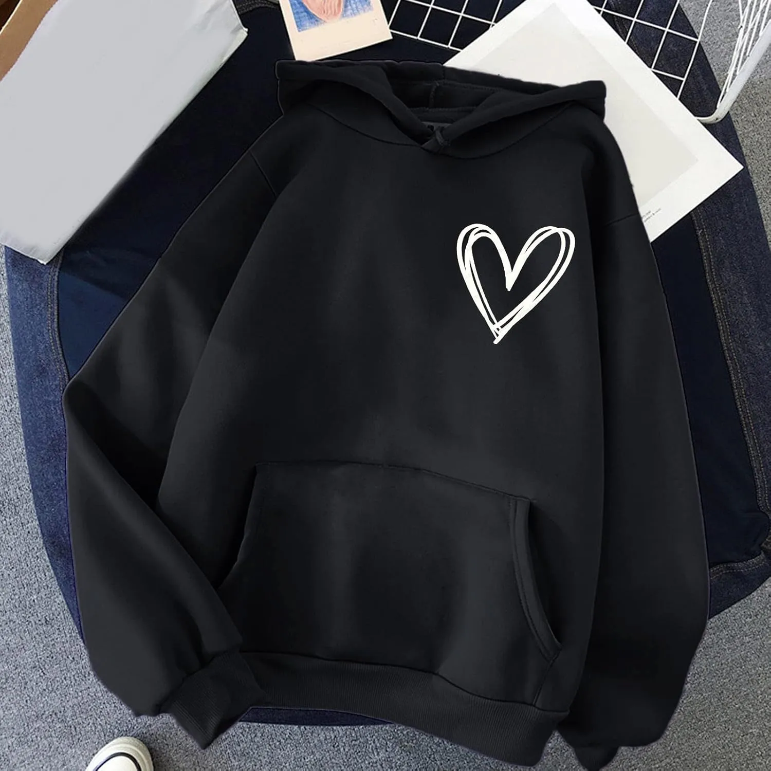 Cute Hoodie for Teen Girls Women Long Sleeve Sweatshirts Fall Outfits 2024 Oversized Hoodies Casual Fashion Top