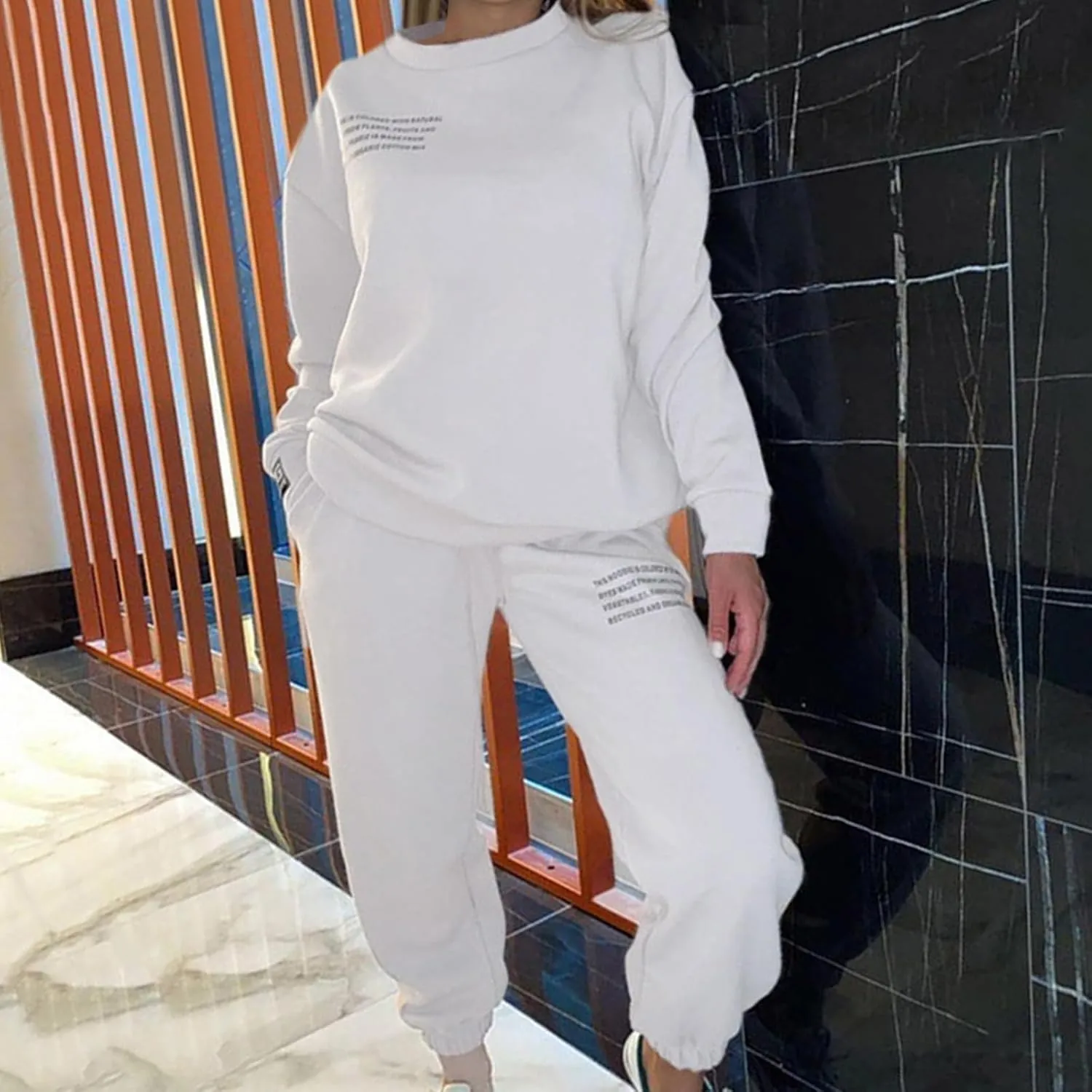 DOLKFU Women's 2 Piece Outfits Long Sleeve Pullover Sweatshirt Jogger Pants Fall Fashion Sweatsuit with Pockets