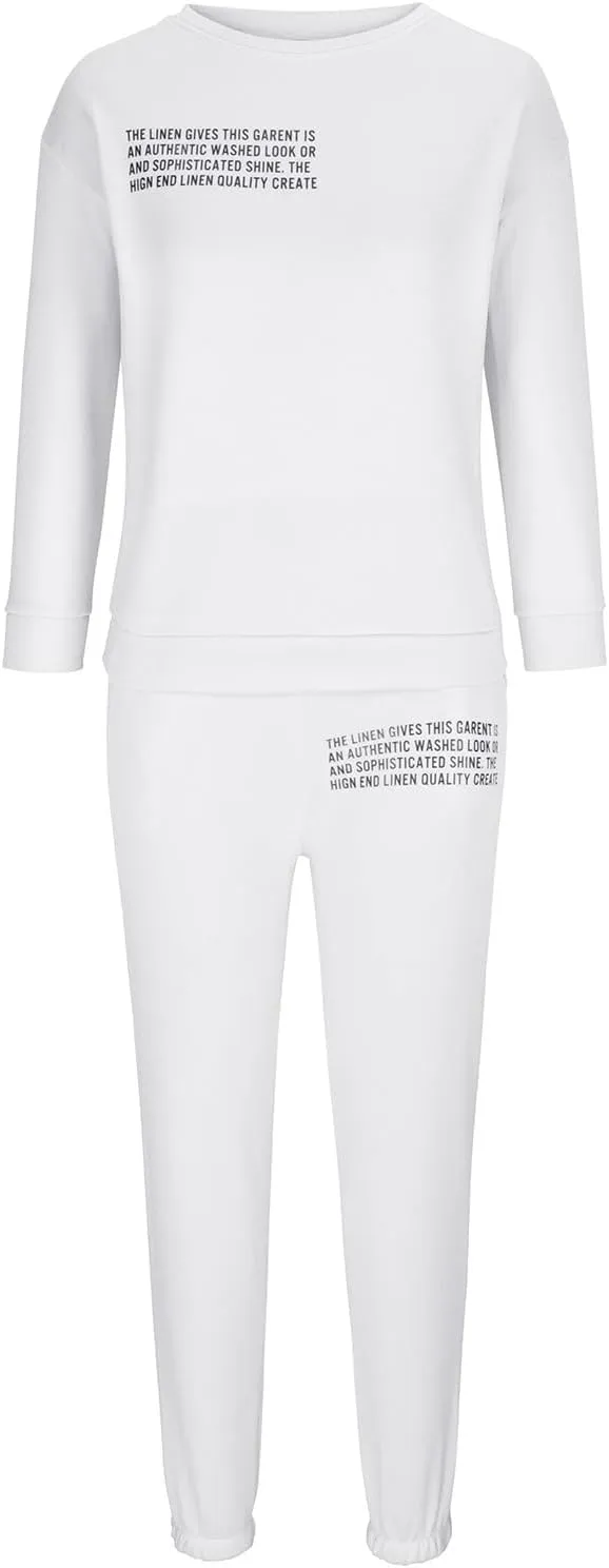 DOLKFU Women's 2 Piece Outfits Long Sleeve Pullover Sweatshirt Jogger Pants Fall Fashion Sweatsuit with Pockets