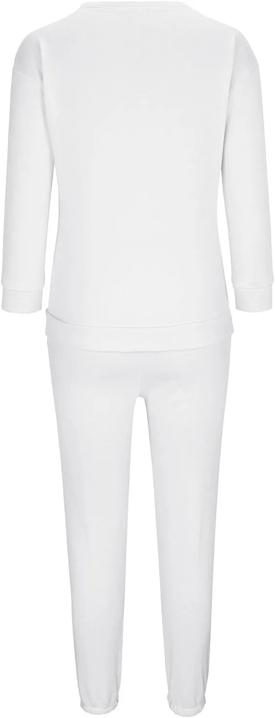 DOLKFU Women's 2 Piece Outfits Long Sleeve Pullover Sweatshirt Jogger Pants Fall Fashion Sweatsuit with Pockets