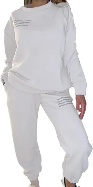 DOLKFU Women's 2 Piece Outfits Long Sleeve Pullover Sweatshirt Jogger Pants Fall Fashion Sweatsuit with Pockets