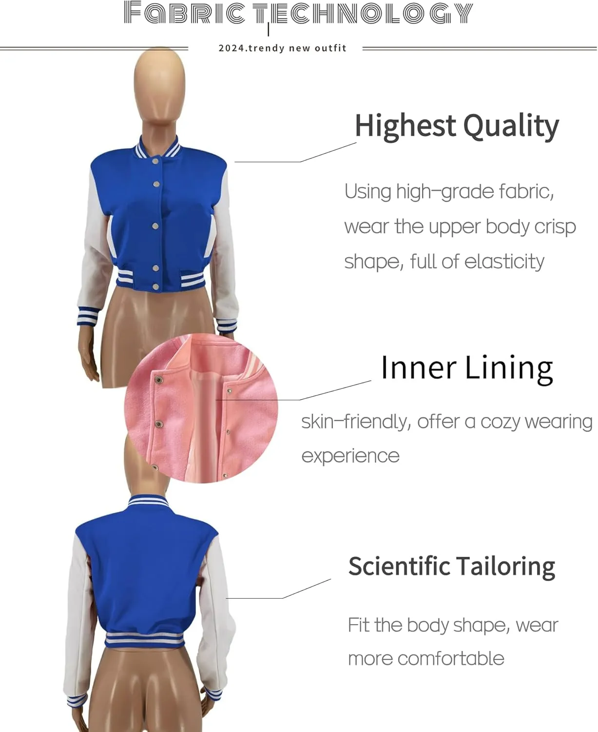 Doweha Women Faux Leather Jacket Light Moto Bomber Jackets Cropped Letterman Baseball Jacket Fall Coat with Pockets