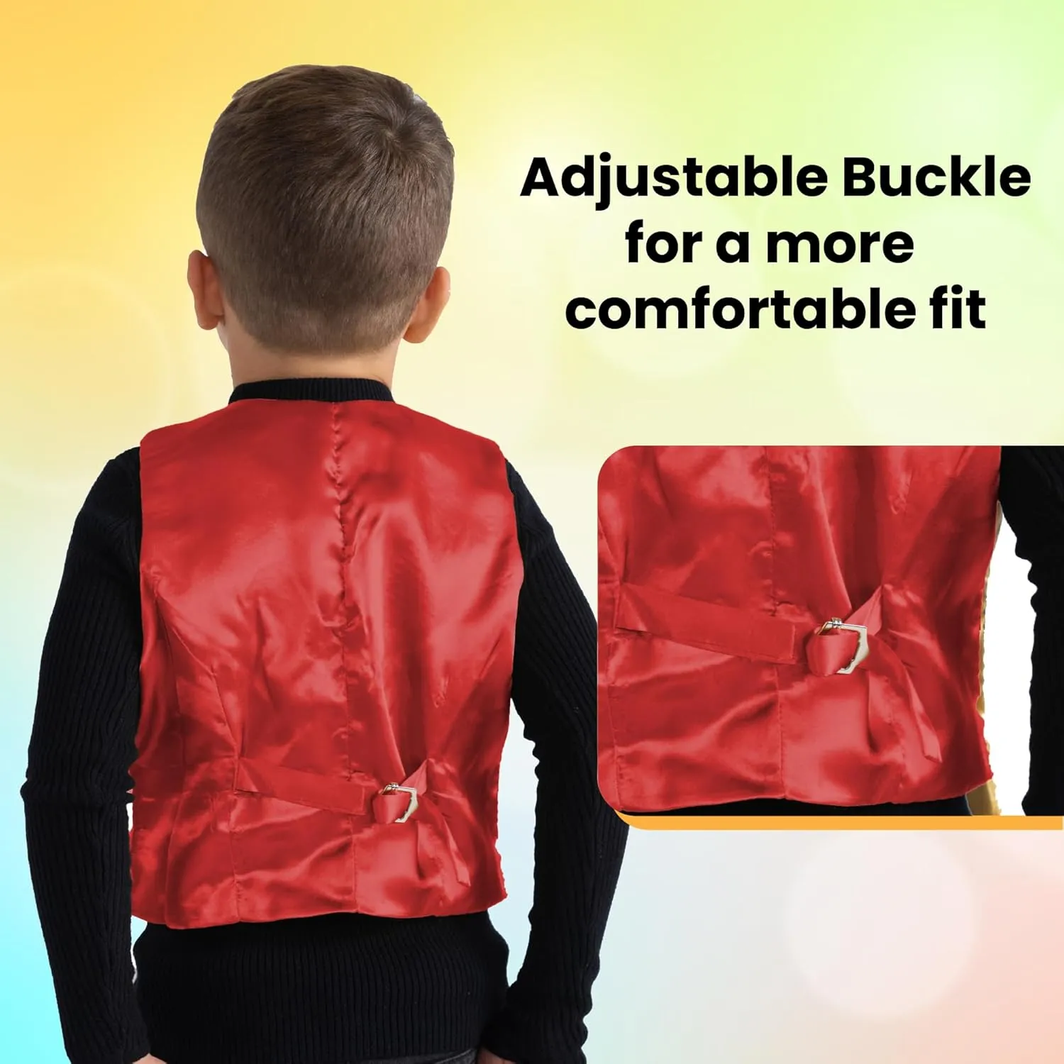 Dress Up America Sequin Vest for Kids - Red Shiny Dance Vest for Boys - Party Costume for Girls and Boys