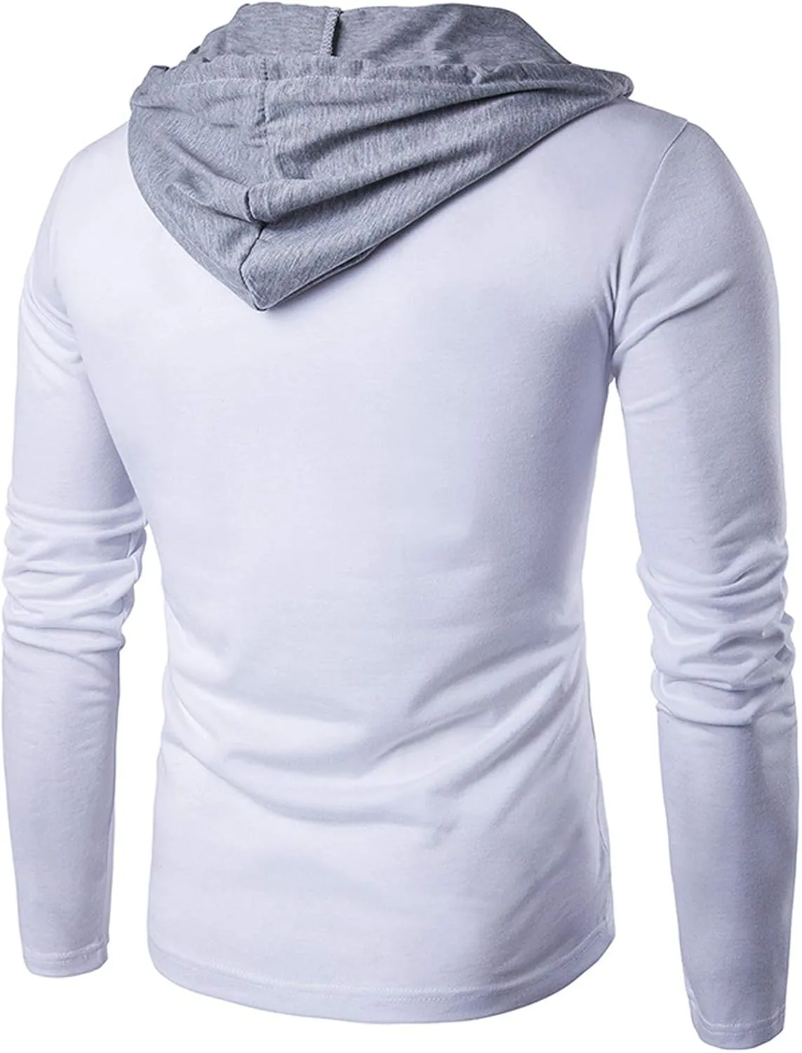 DuDubaby Going Out Tops for Men Casual Patchwork Sports Sweatshirt Long Sleeve Hooded Pullover Top