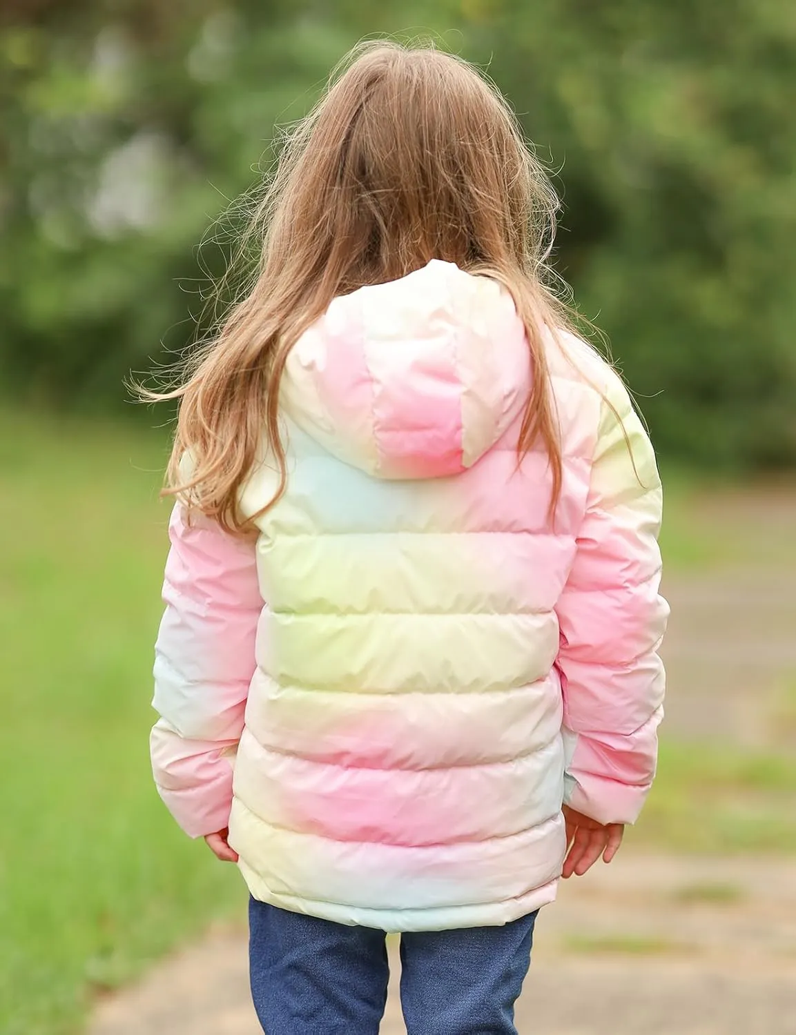 Enlifety 4-12T Girls Jacket Lightweight Winter Coats with Pockets Warm Puffer Outwear