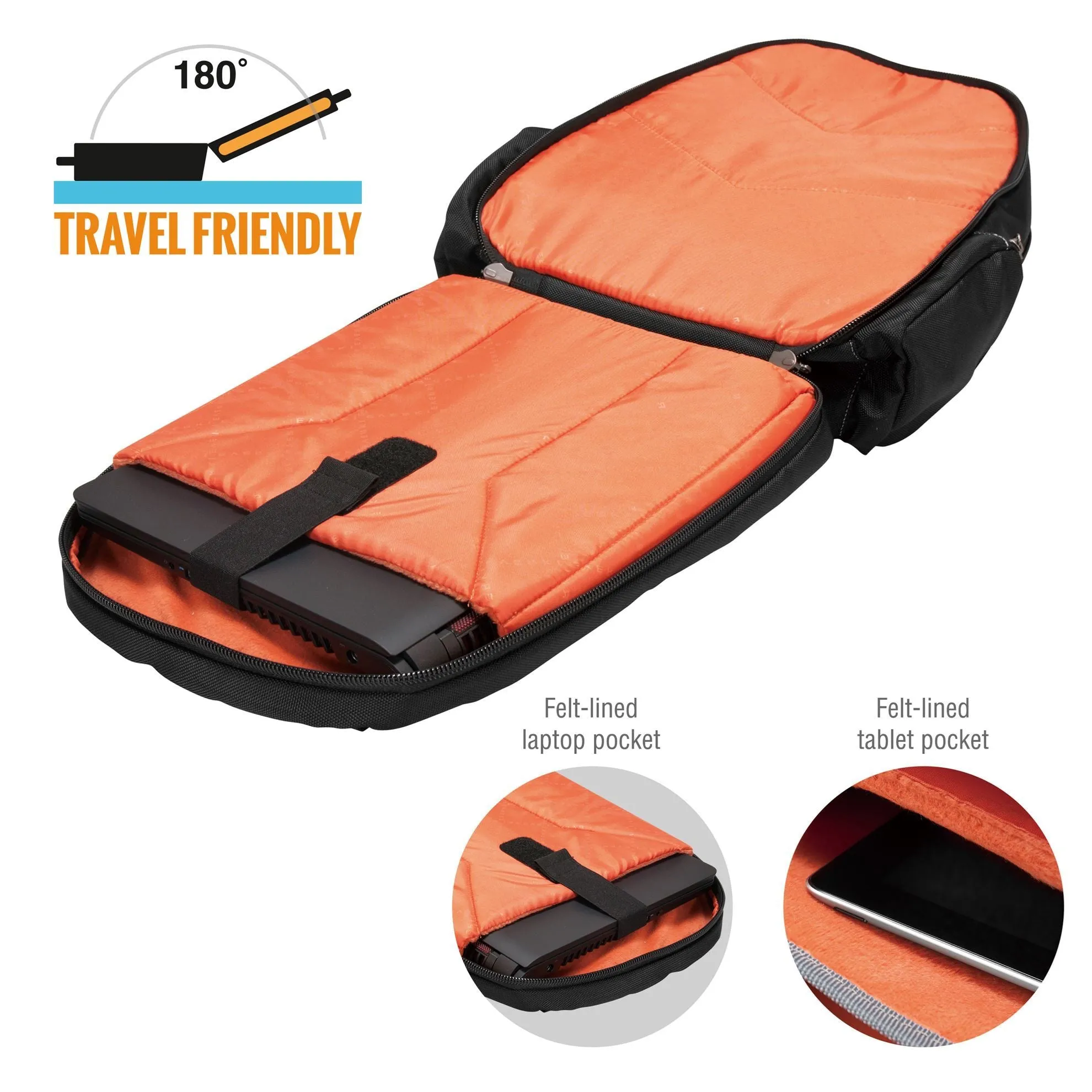 Everki Flight Laptop Backpack 16'', Checkpoint Friendly, Felt-lined Tablet Pocket