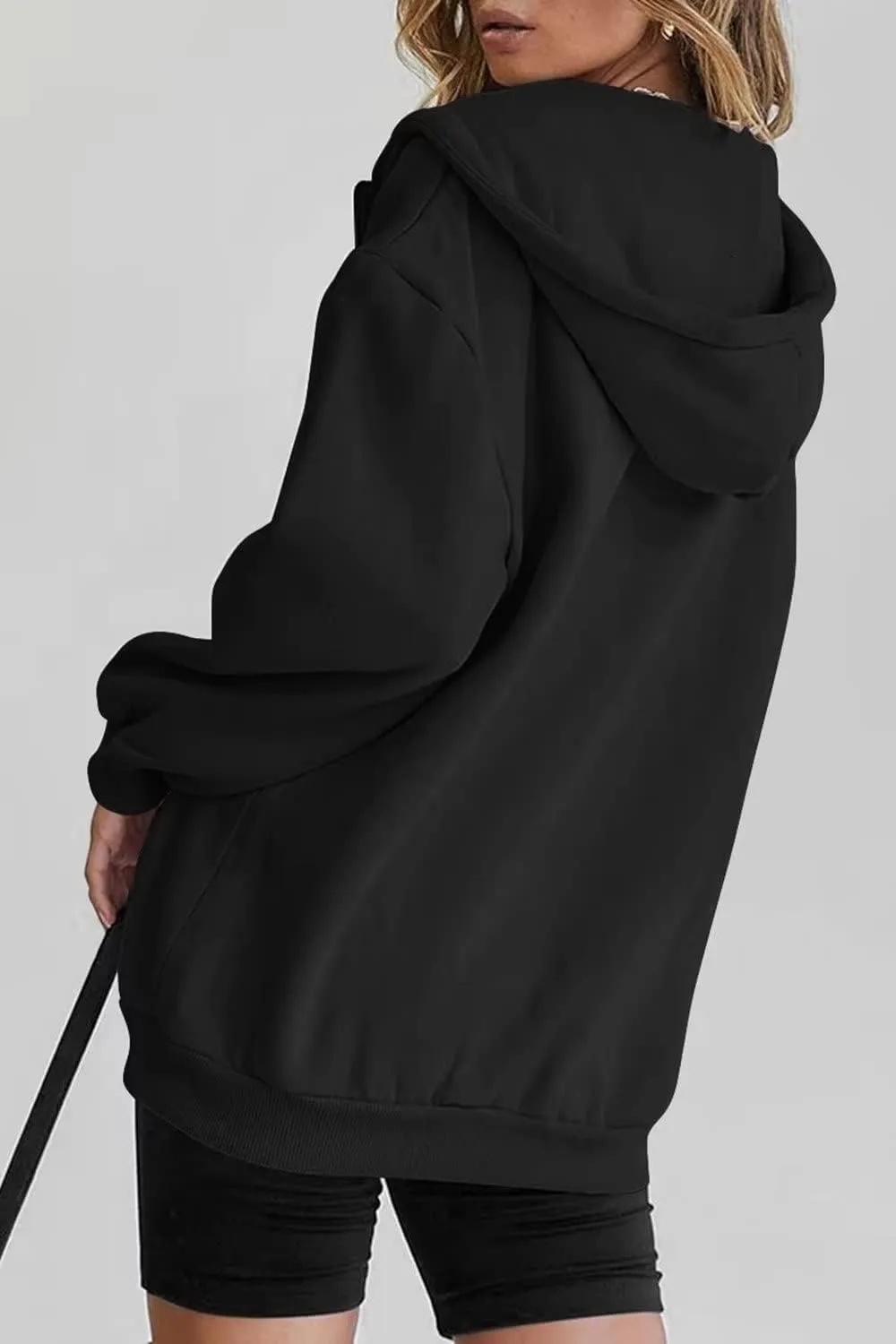 Ezbelle Women's Full Zip Up Hoodie Fall Jacket Oversized Casual Hooded Sweatshirts with Pockets