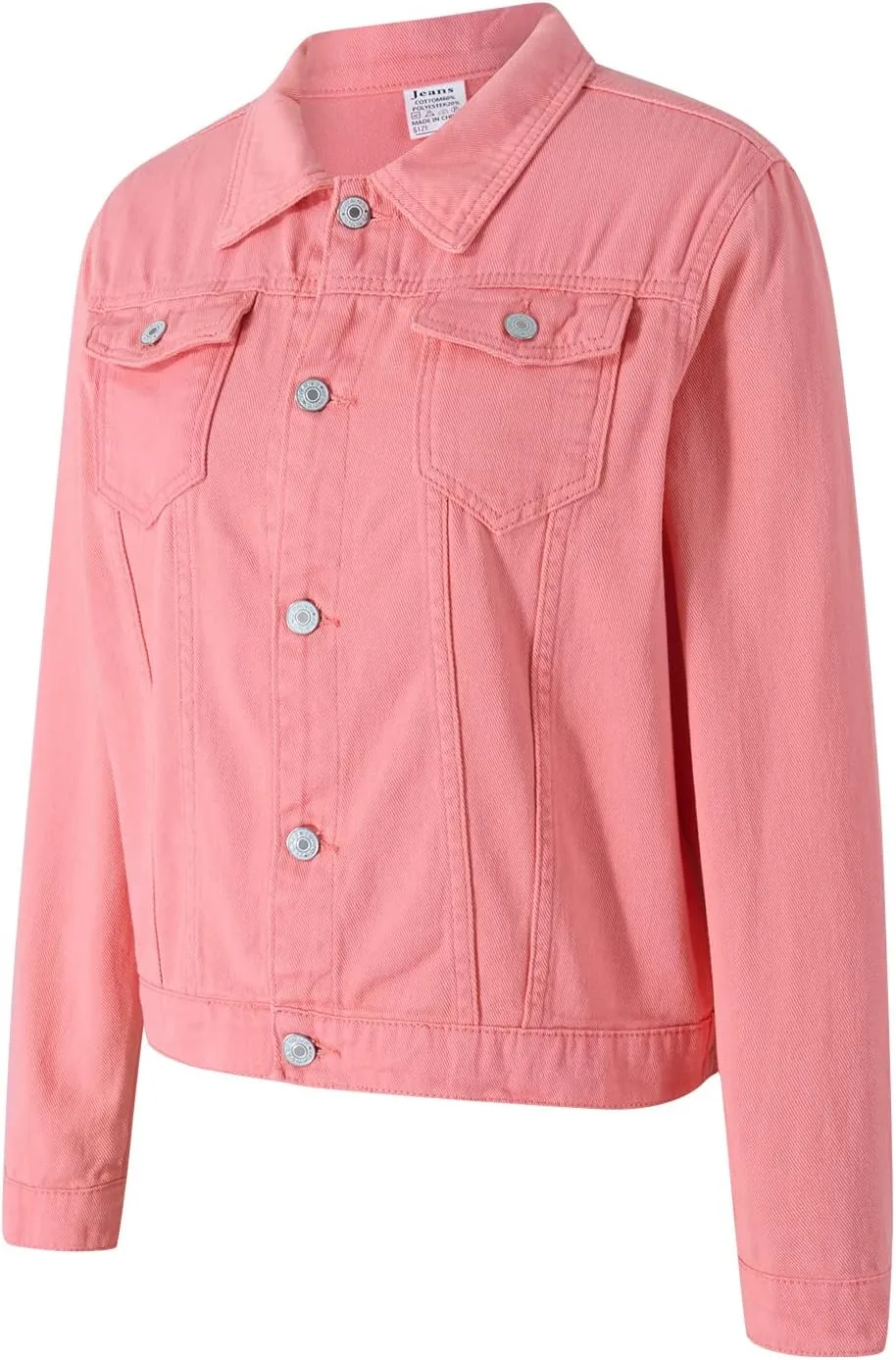 Fanvereka Jean Jackets for Women Fashion Casual Denim Jacket Long Sleeve Button Down Chest Pocket Coat