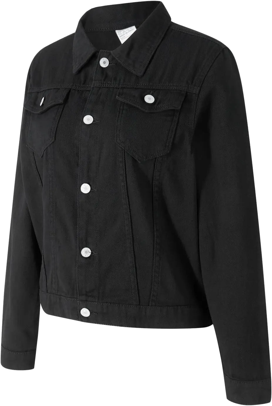 Fanvereka Jean Jackets for Women Fashion Casual Denim Jacket Long Sleeve Button Down Chest Pocket Coat