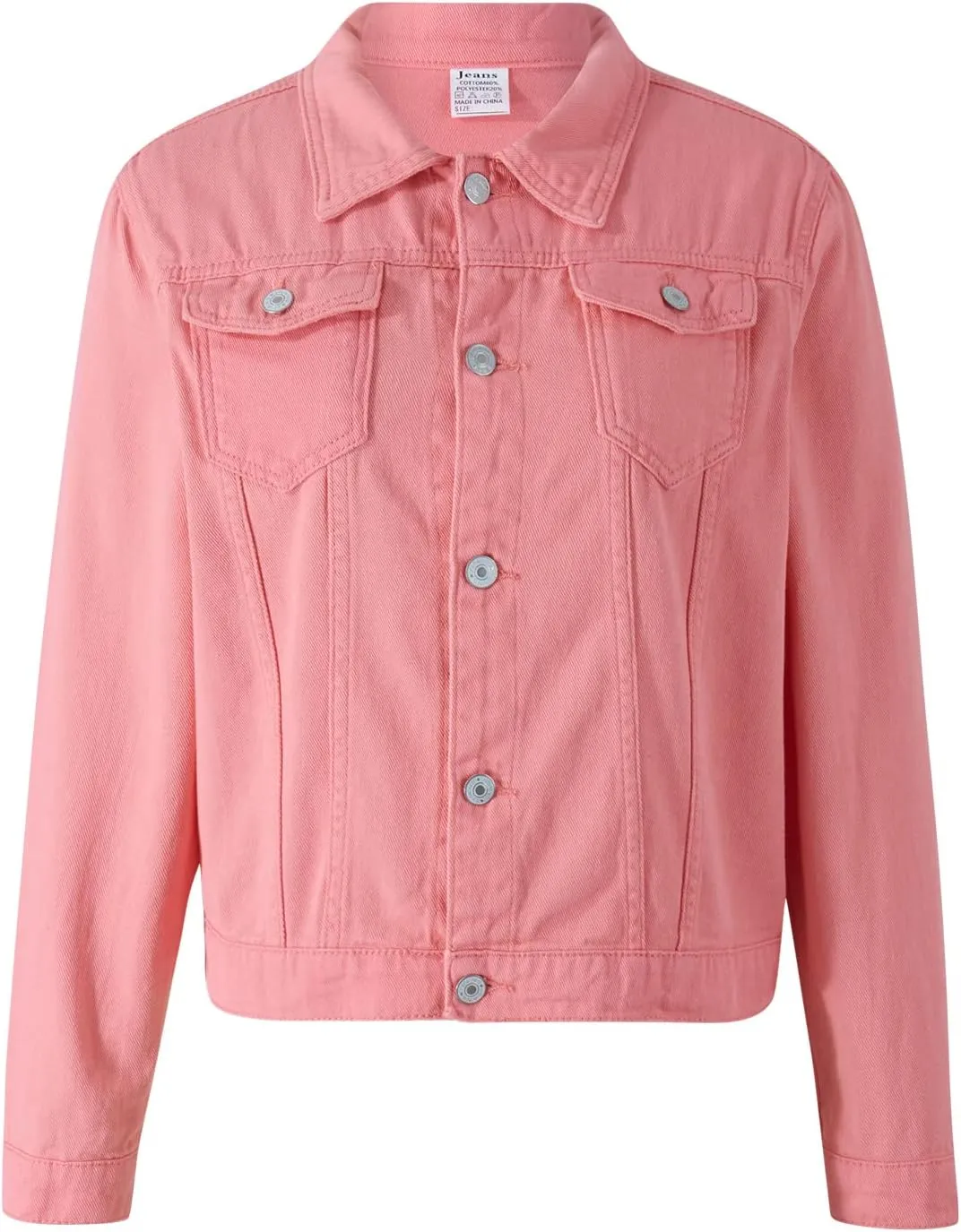 Fanvereka Jean Jackets for Women Fashion Casual Denim Jacket Long Sleeve Button Down Chest Pocket Coat
